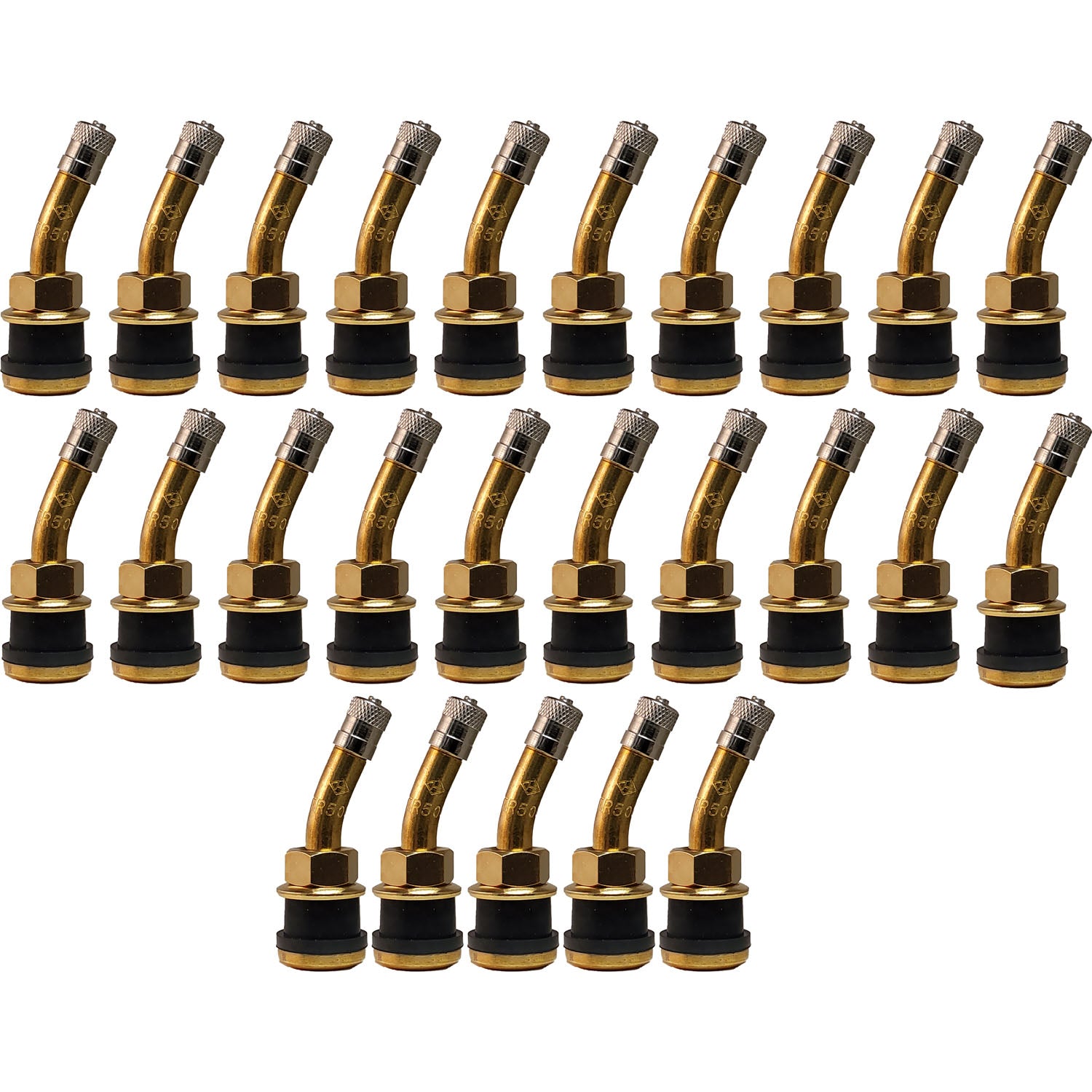 Radial Commander Brass Valve Stem with 23° Bend for .625" Valve Holes Pack of 25