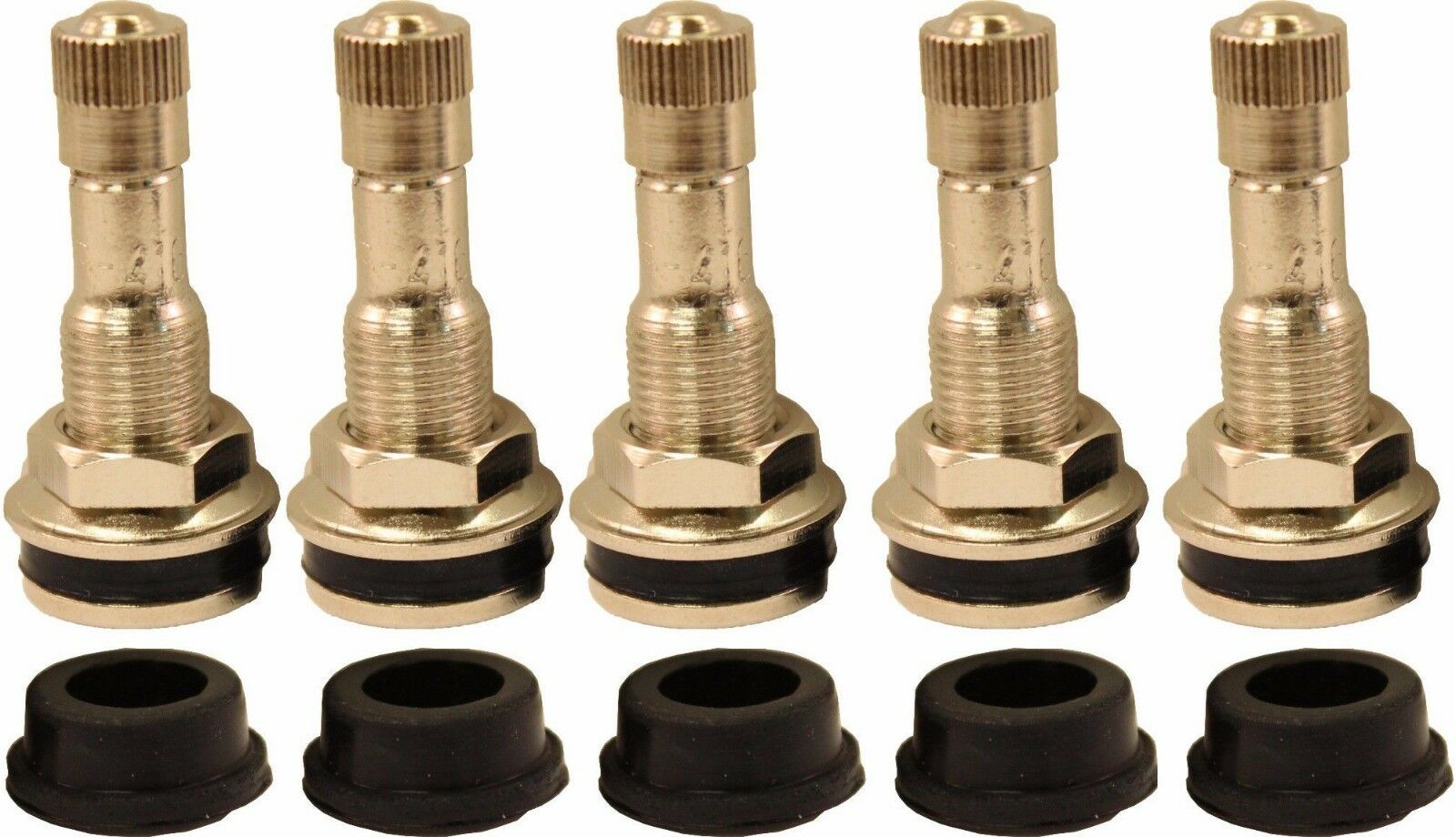 TR416 1-1/4" Chrome Clamp In Valve Stem for .453 and .625 Valve Holes Pack of 5