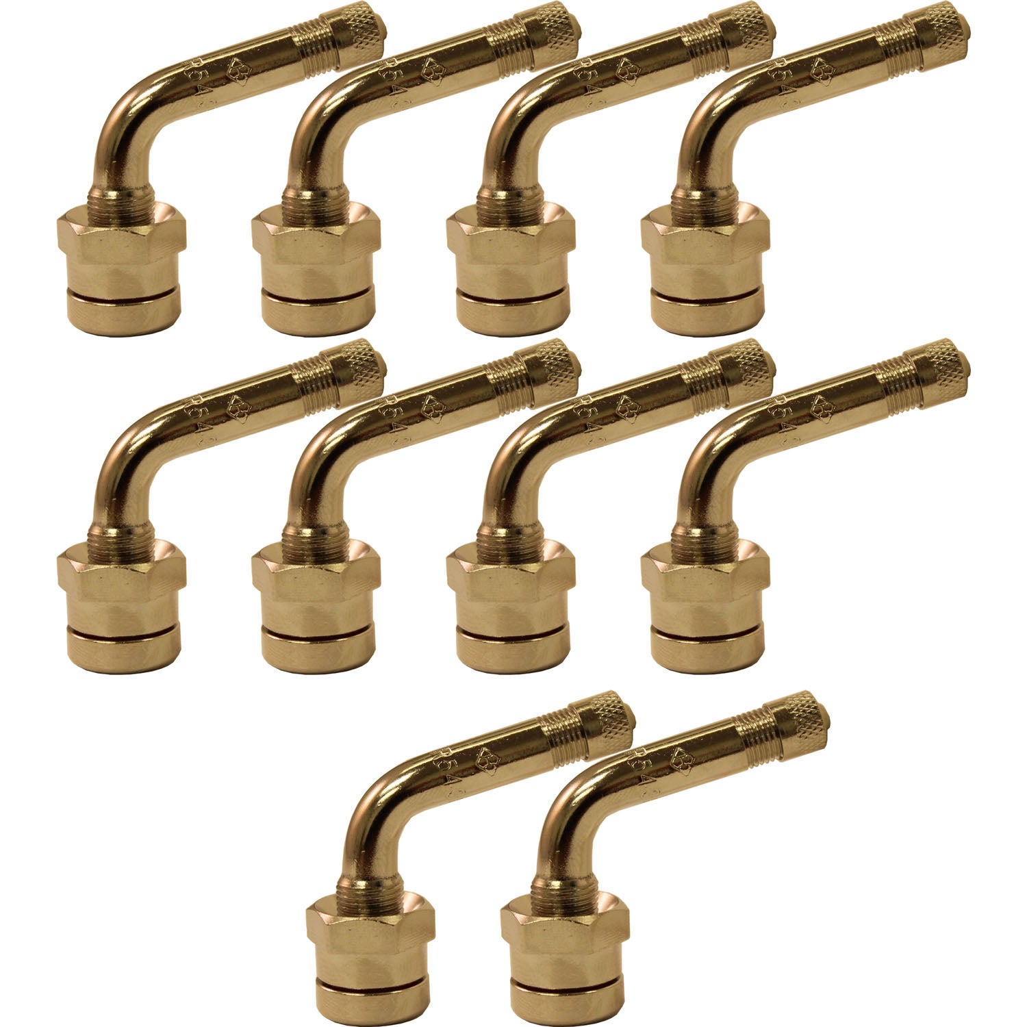 TR543E  .98" x 1.38" with 75° Bend Aluminum Wheel Truck Valve Stem Pack of 10