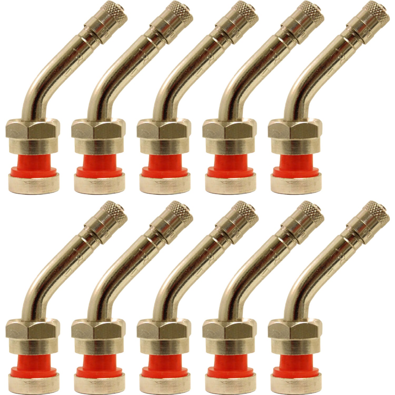 TR553C .93" x 1.38" with 45° Bend Aluminum Wheel Truck Valve Stem Pack of 10