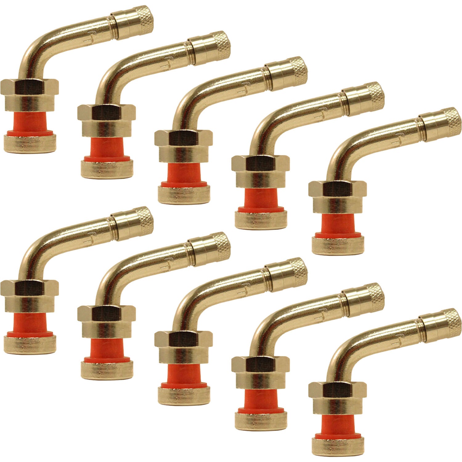 TR553E .98" x 1.38" with 75° Bend Aluminum Wheel Truck Valve Stem Pack of 10