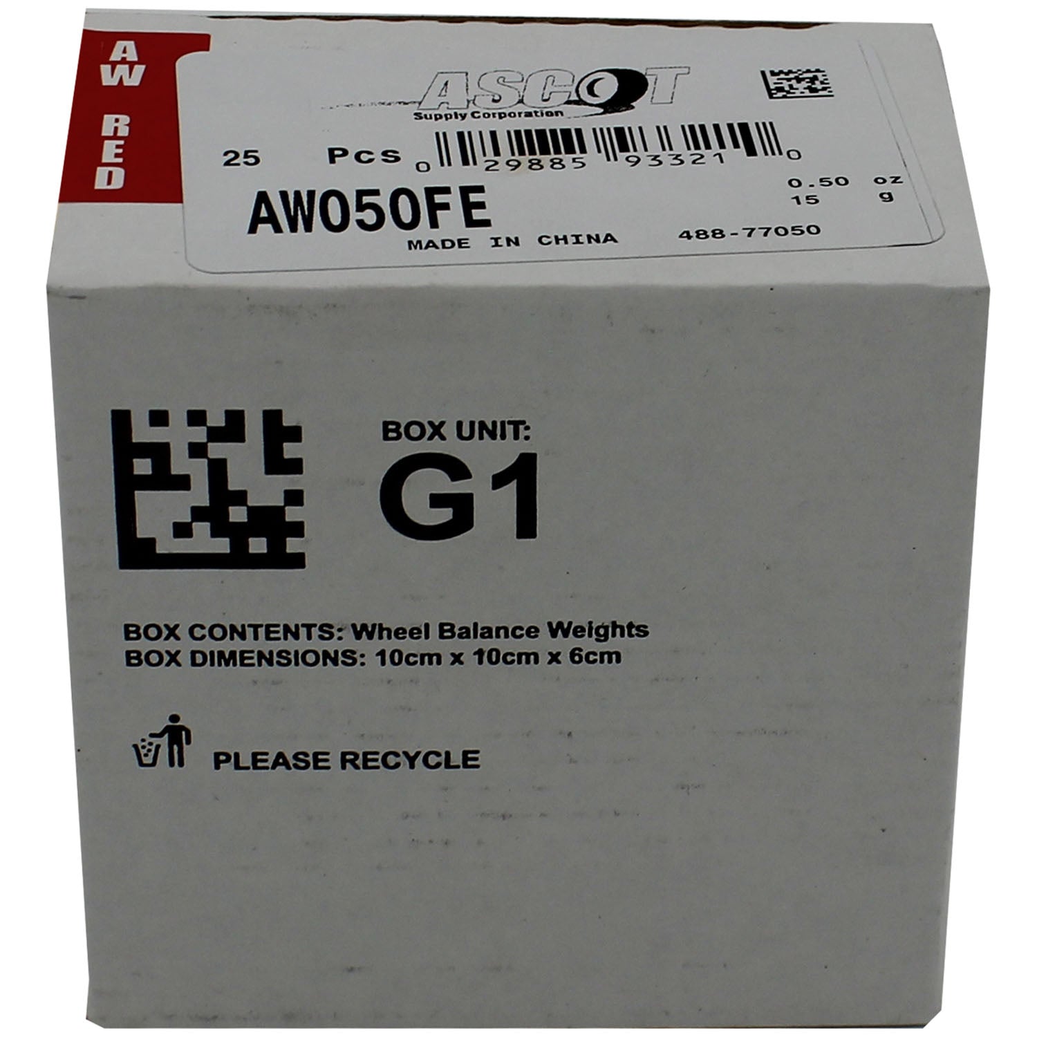 Perfect Equipment AW050FE Coated Steel Wheel Weight 0.50 oz. - Box of 25