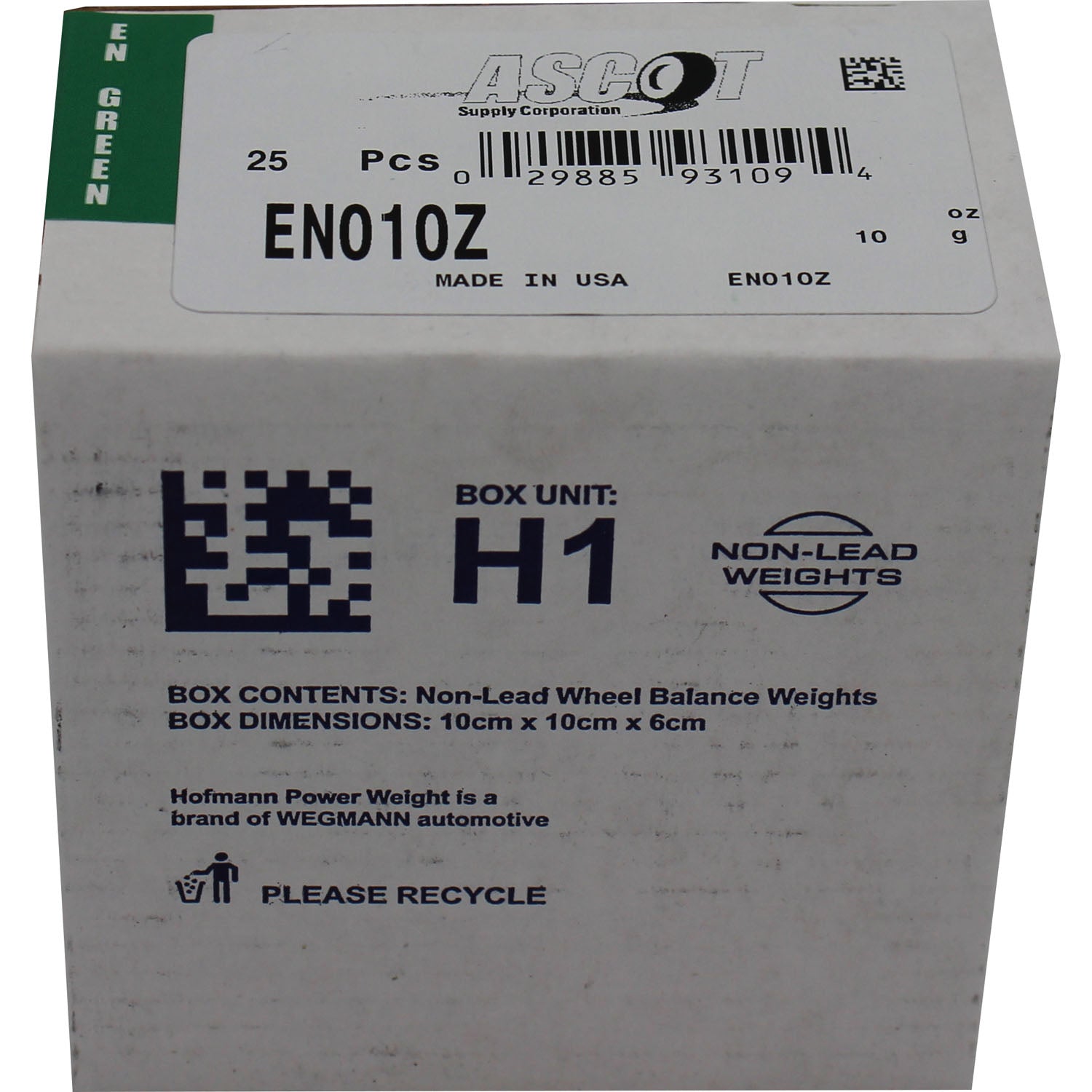 Perfect Equipment EN010Z Coated Zinc Wheel Weight 10gm (0.25 oz) - Box of 25