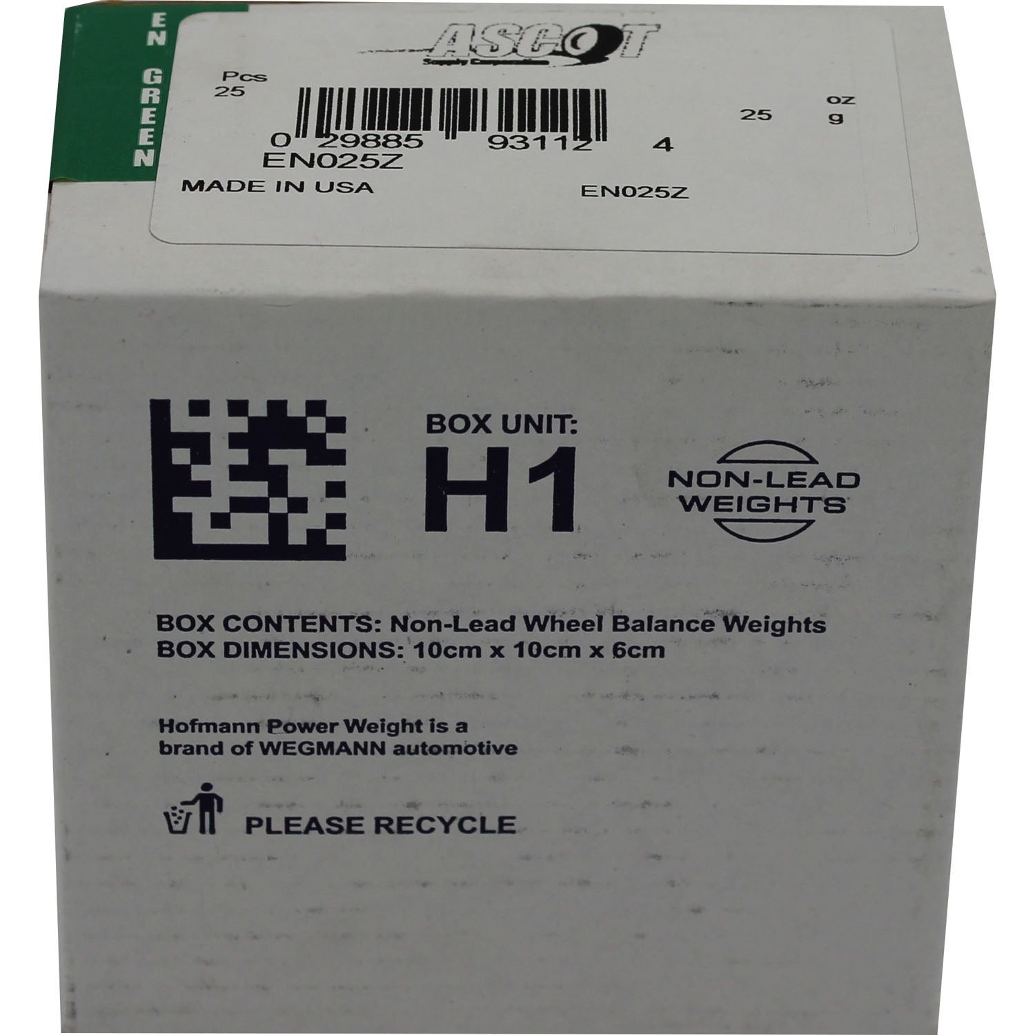 Perfect Equipment EN025Z Coated Zinc Wheel Weight 25gm (0.875 oz) - Box of 25