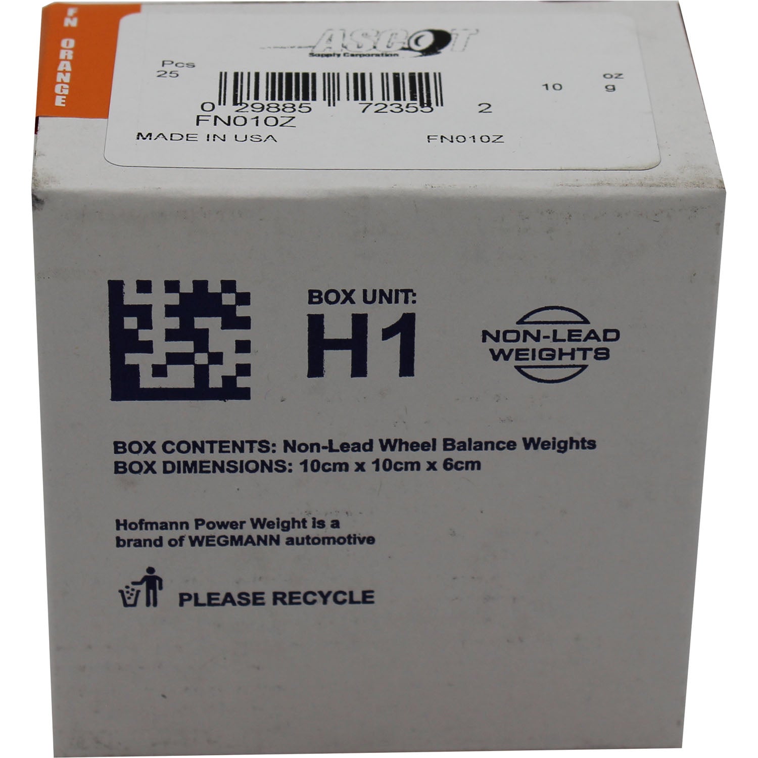 Perfect Equipment FN010Z Coated Zinc Wheel Weight 10gm (0.25 oz) - Box of 25