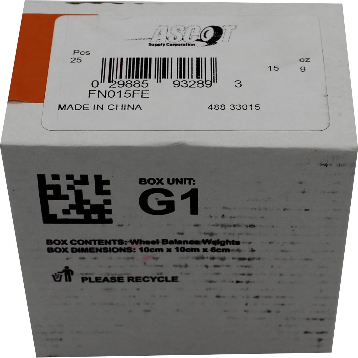 Perfect Equipment FN015FE Coated Steel Wheel Weight 15gm (0.50 oz) - Box of 25