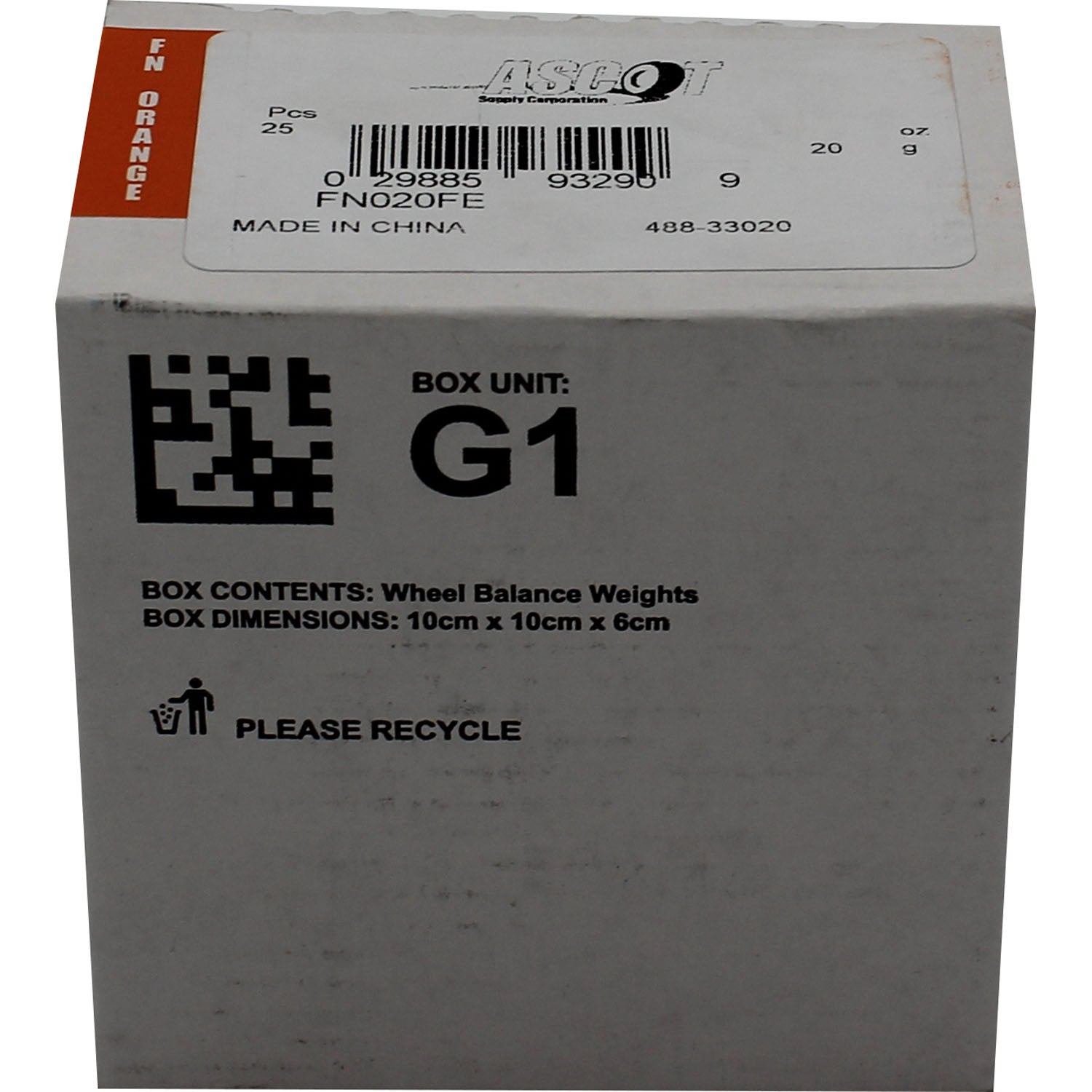 Perfect Equipment FN020FE Coated Steel Wheel Weight 20gm (0.75 oz) - Box of 25