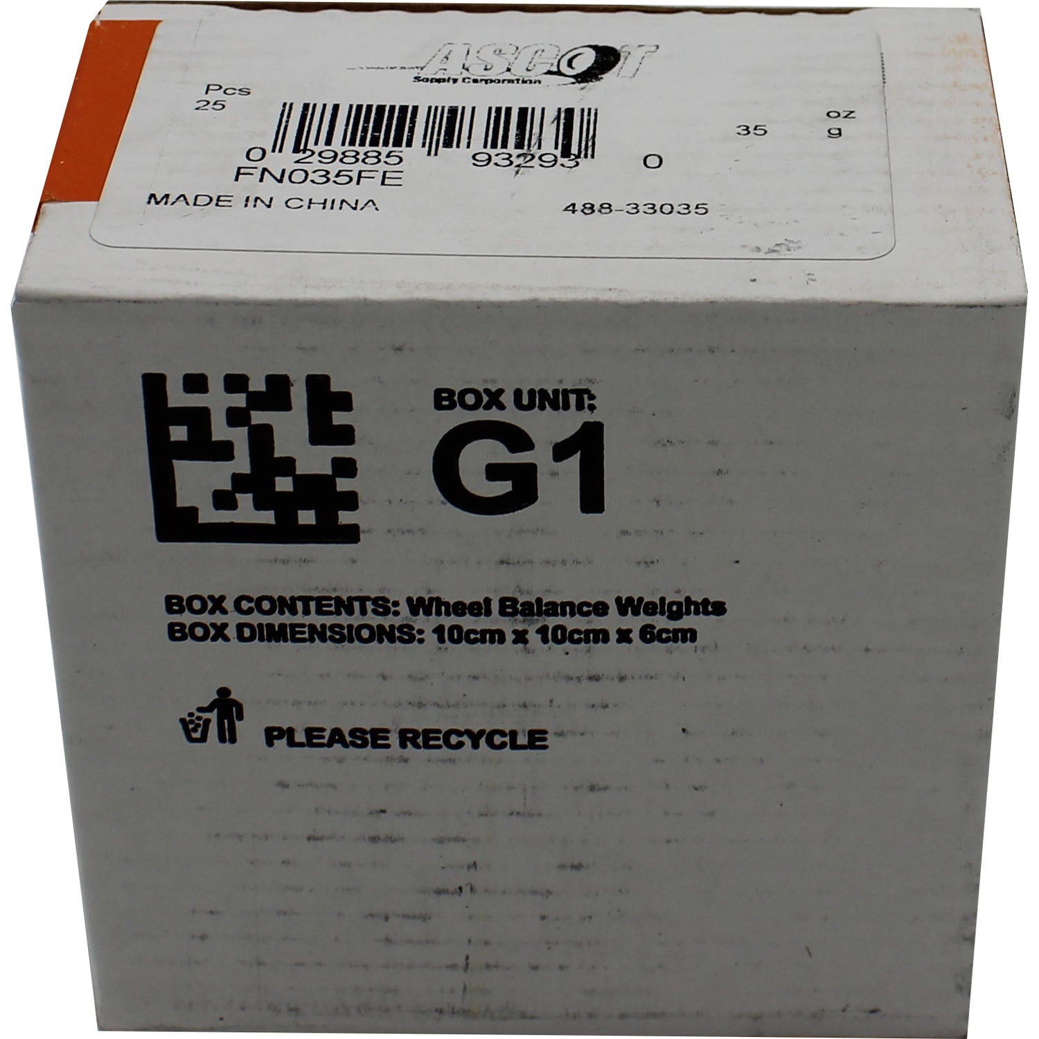 Perfect Equipment FN035FE Coated Steel Wheel Weight 35gm (1.25 oz) - Box of 25