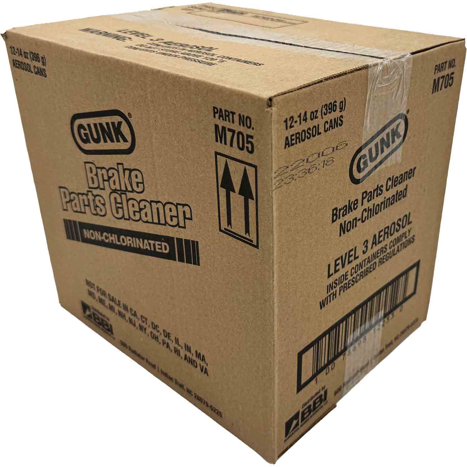 Gunk M705 Non-Chlorinated Brake Parts Cleaner - 14oz Pack of 12