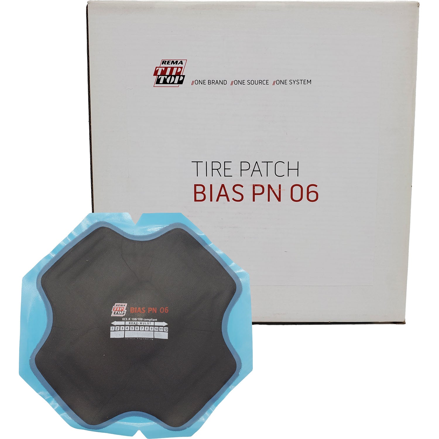 REMA TIP TOP PN-6 Square Bias Ply Tire Repair Patch 9-1/4" 6ply - Box of 10