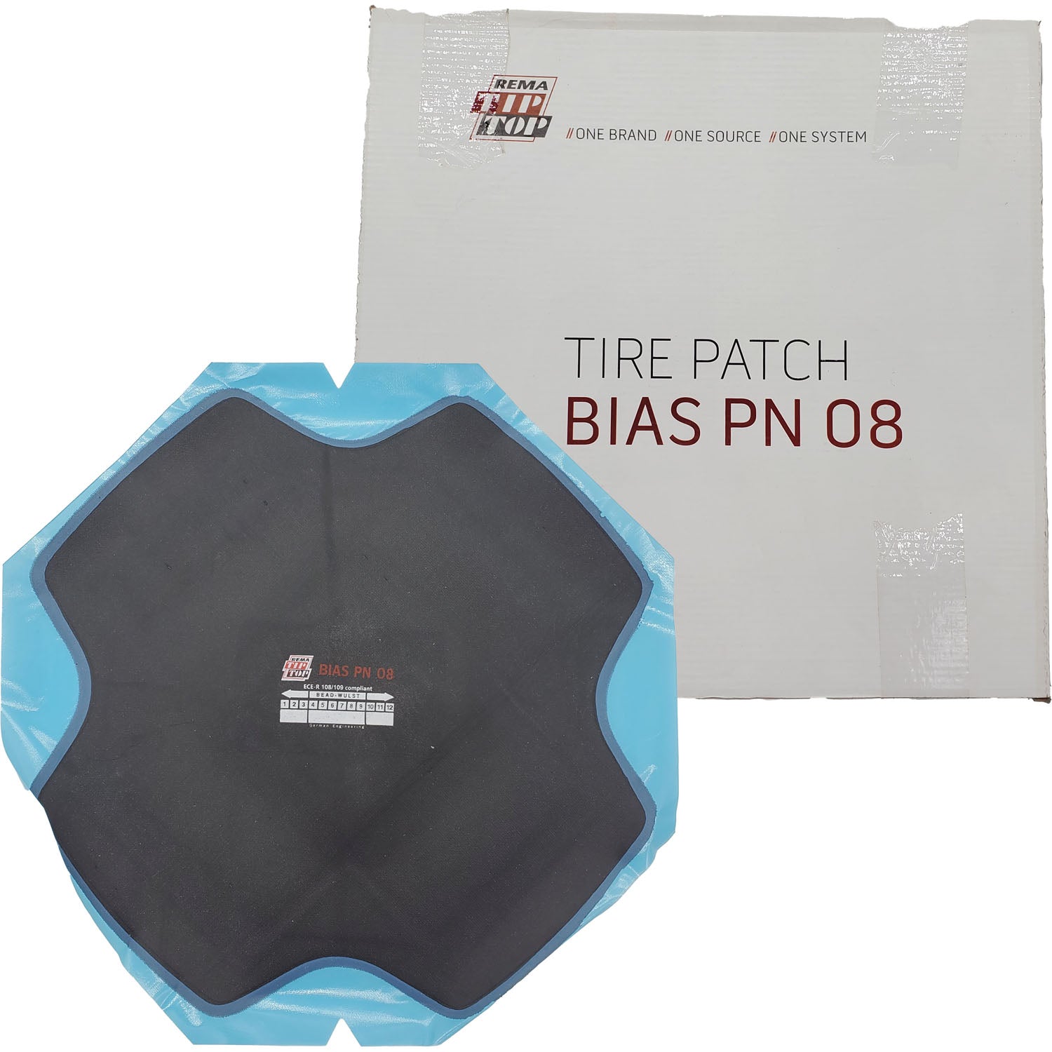 REMA TIP TOP PN-8 Square Bias Ply Tire Repair Patch 13-1/2" 6ply - Box of 5