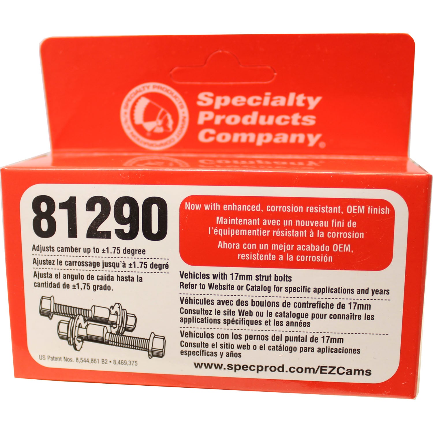 SPC Peformance 81290 EZ Cam 17mm Adjustable Camber Bolts +/-1.75 degree