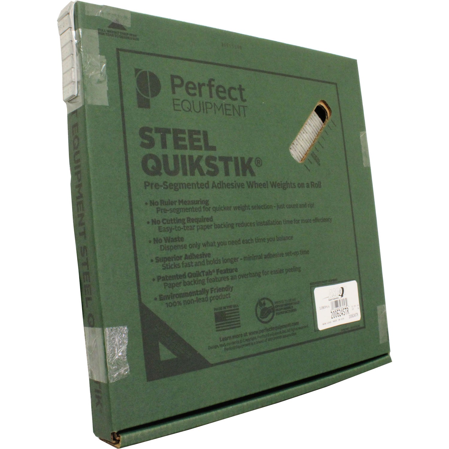 Perfect Equipment 200624STR Steel Adhesive Tape Weight 0.25oz 1" - 1250 Pieces