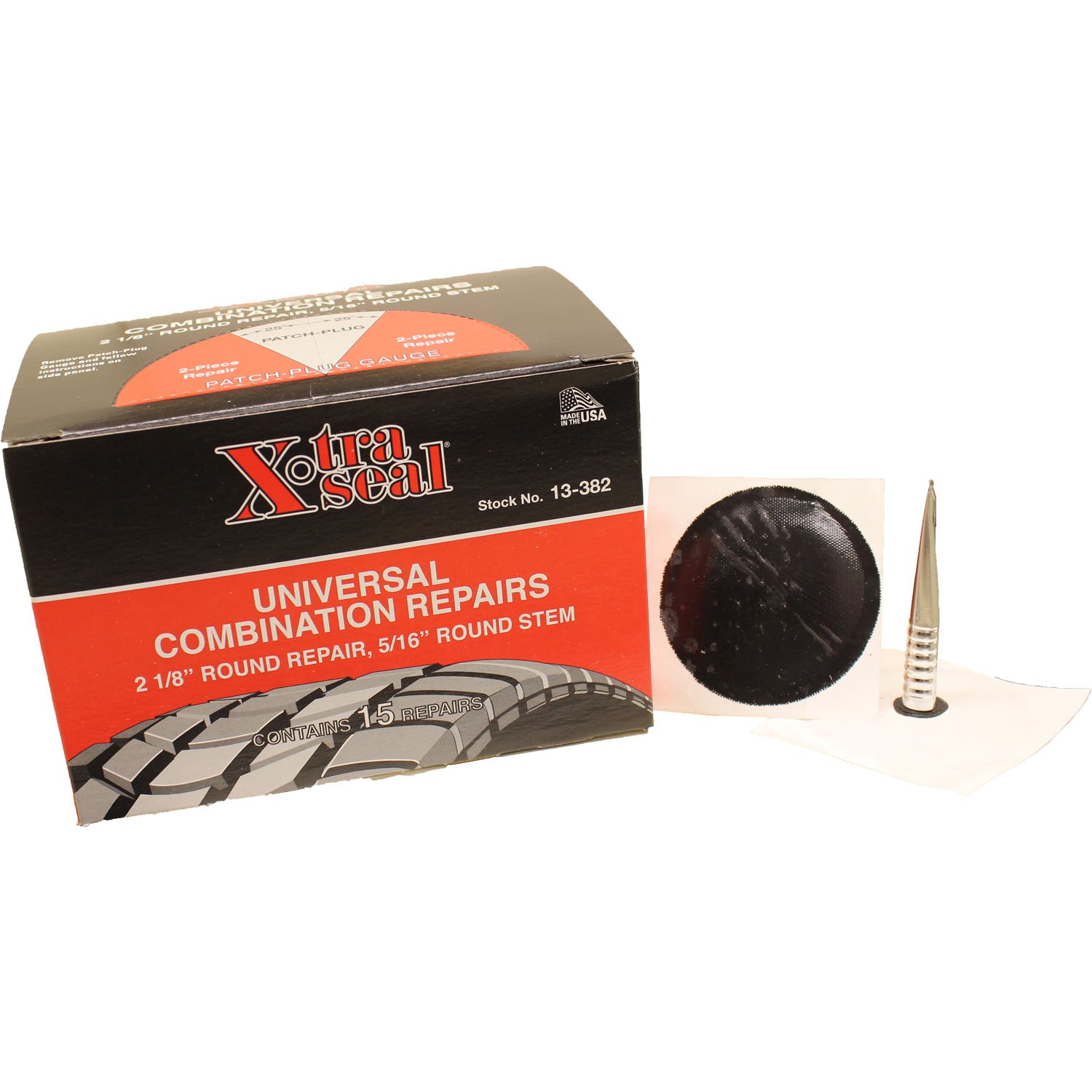 Xtra Seal 13-382 Universal 2-1/8" Round Tire Repair Plug Patch Box of 15
