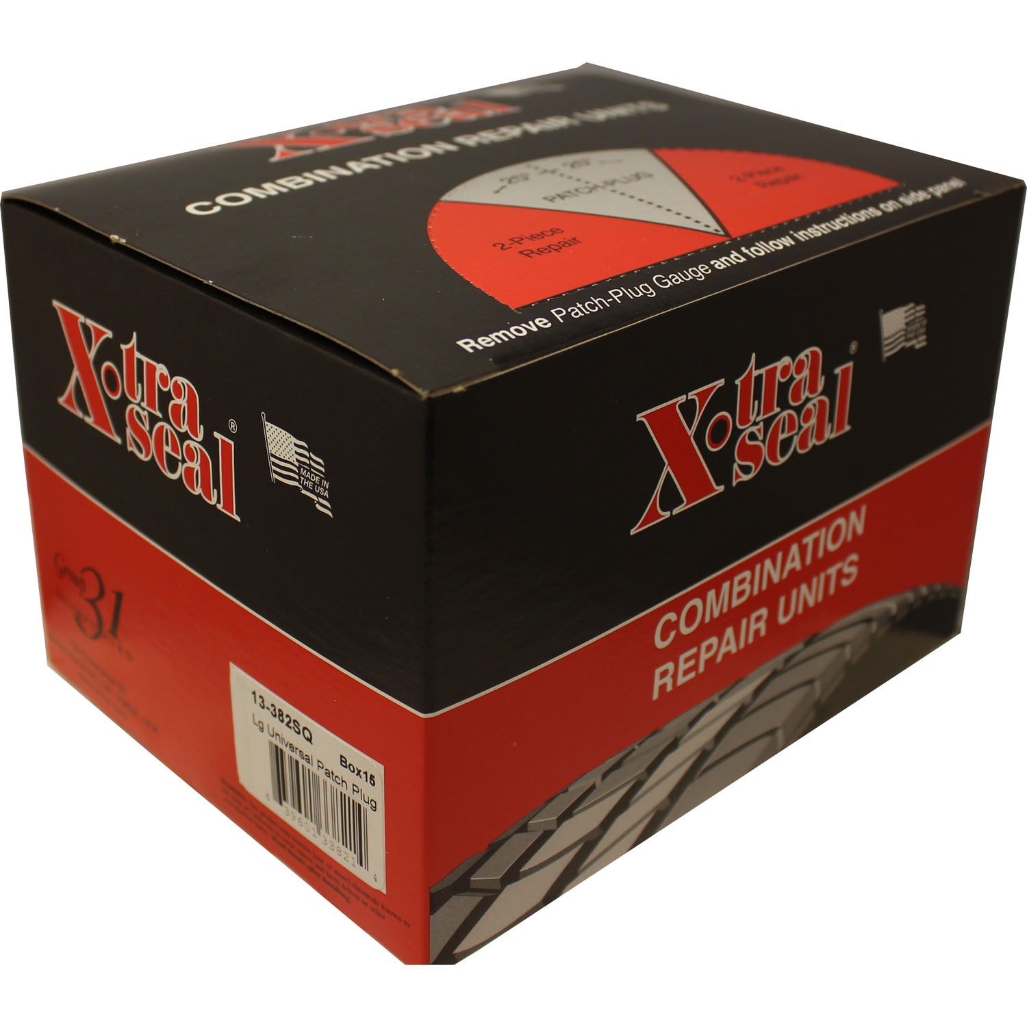 Xtra Seal 13-382SQ 5/16" Universal Tire Patch Plug 2-1/4" Square Patch Box of 15