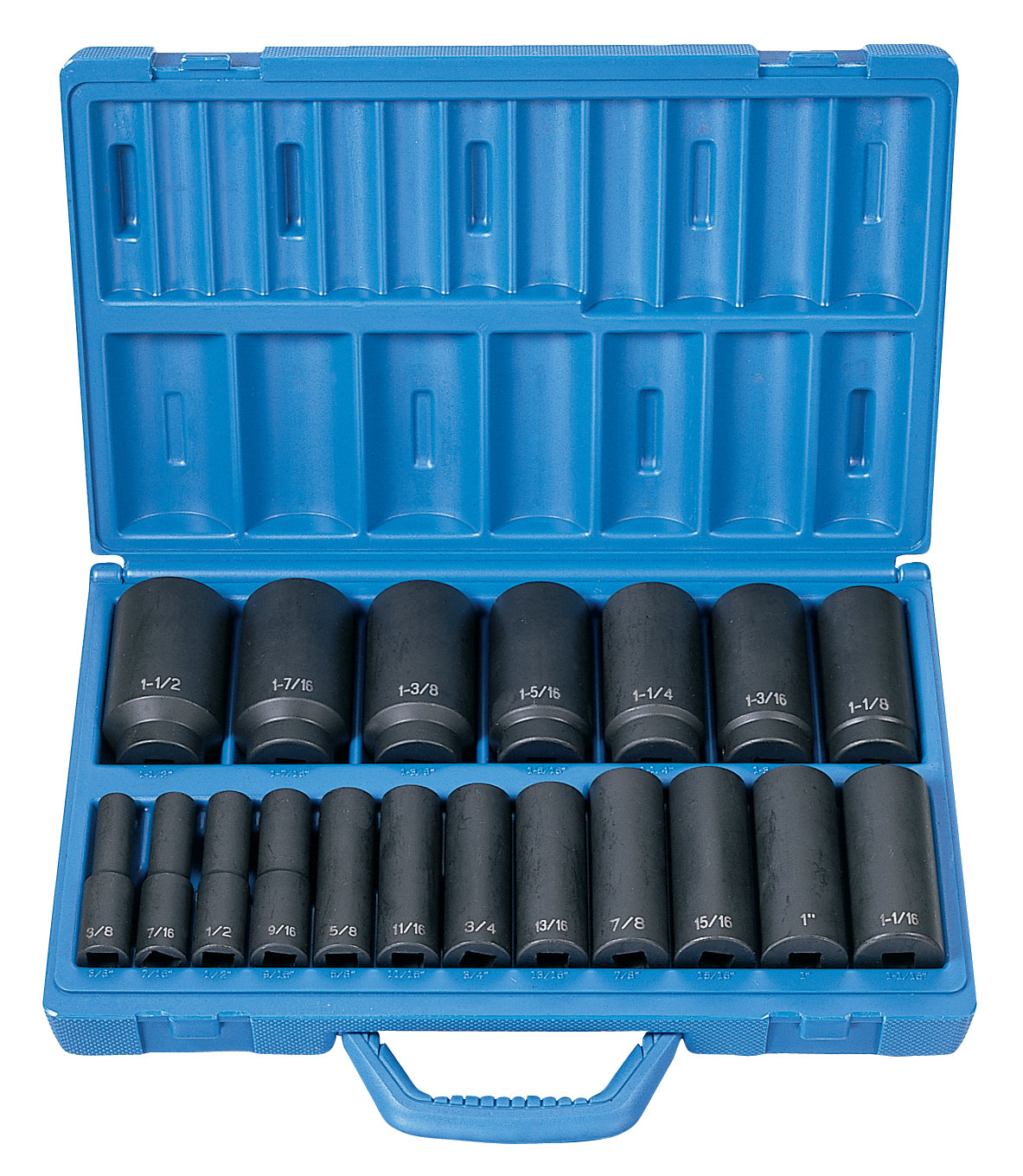 Grey Pneumatic 1319D 1/2'' Drive Deep Length Impact Socket Set - 19 Piece