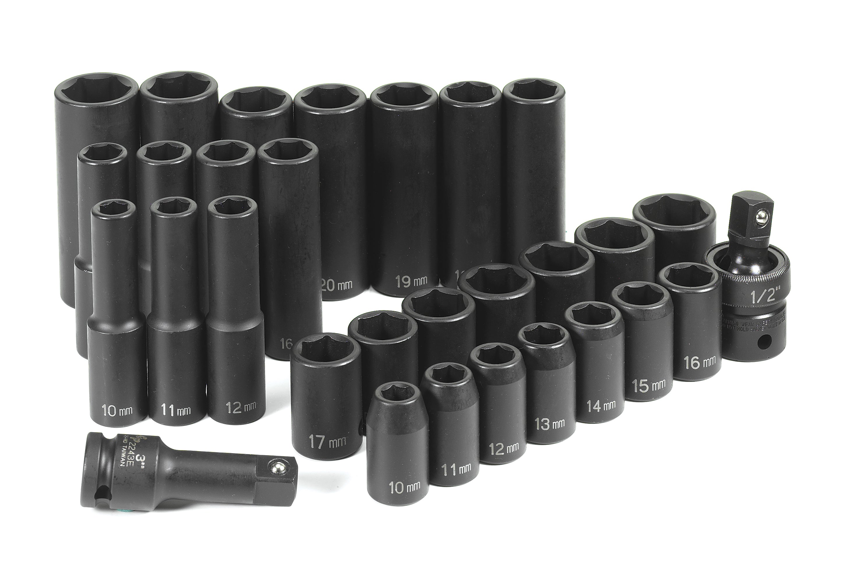 Grey Pneumatic 1430MRD 1/2" Drive 30-Piece Standard/Deep Metric Socket Set