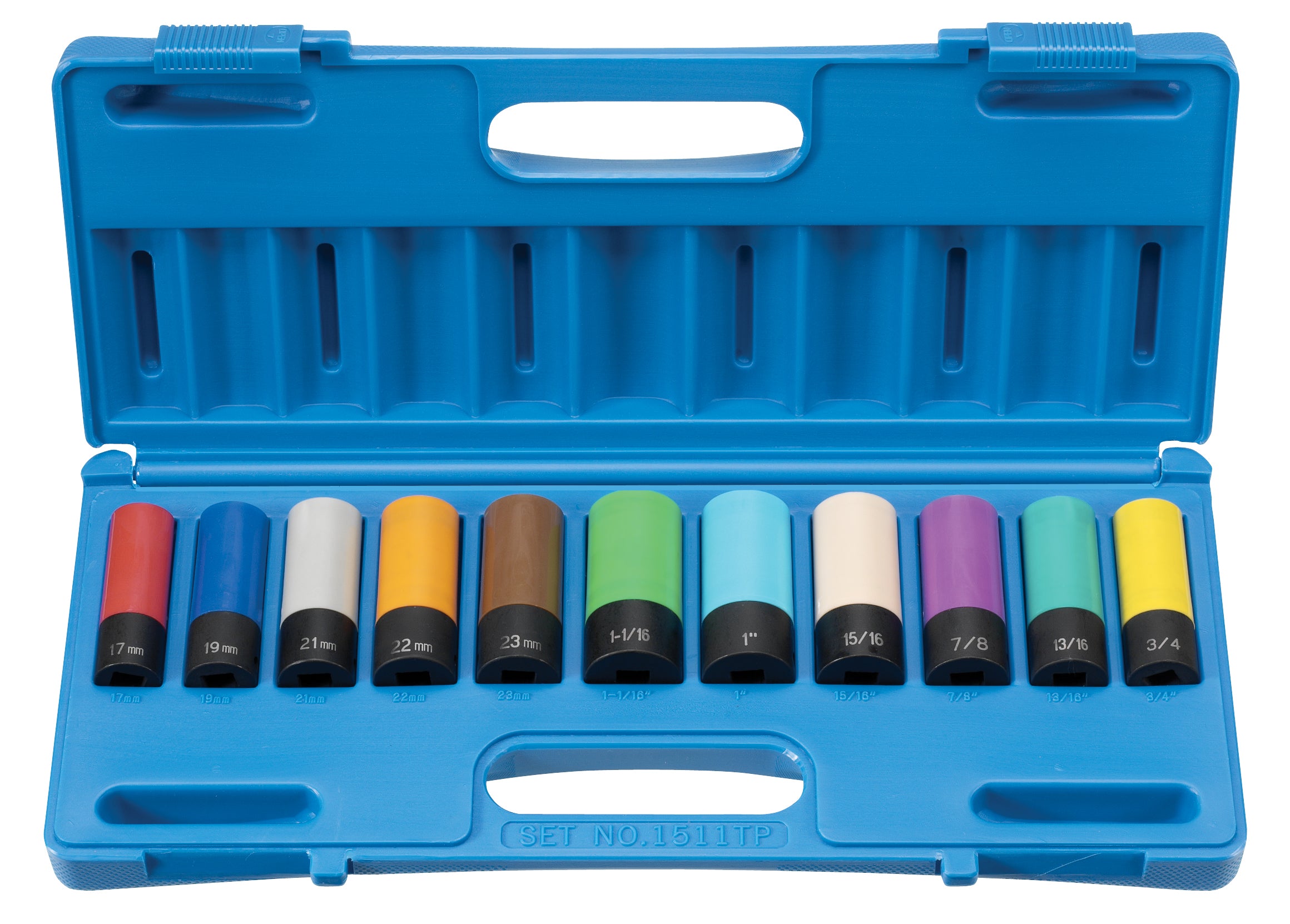 Grey Pneumatic 1511TP 1/2" Drive 11 Pc Deep Extra Thin Wall Nut Protector Set