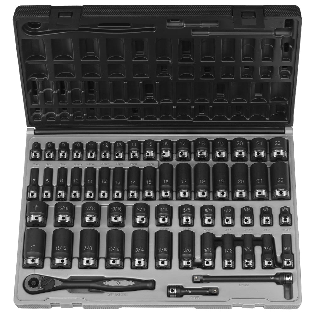 Grey Pneumatic 81659CRD 3/8" Drive SAE and Metric Duo-Socket Set - 59 Piece