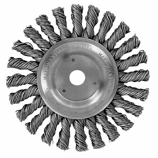 Weiler 08534 4" x 1/4" Cable Twist Wire Wheel .020 Wire 3/8"-1/2" Arbor Hole