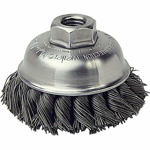 Weiler 13156 3-1/2" Knot Wire Cup Brush .023 Wire 5/8"-11 Arbor Nut