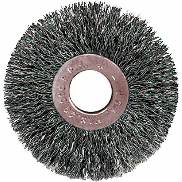 Weiler 15573 3" x 5/8" Crimped Wire Wheel .014 Wire 3/8" - 1/2" Arbor Hole