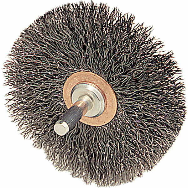 Weiler 17618 3" x 1/2" Conflex Wire Brush .014 Stainless Wire 1/4" Stem