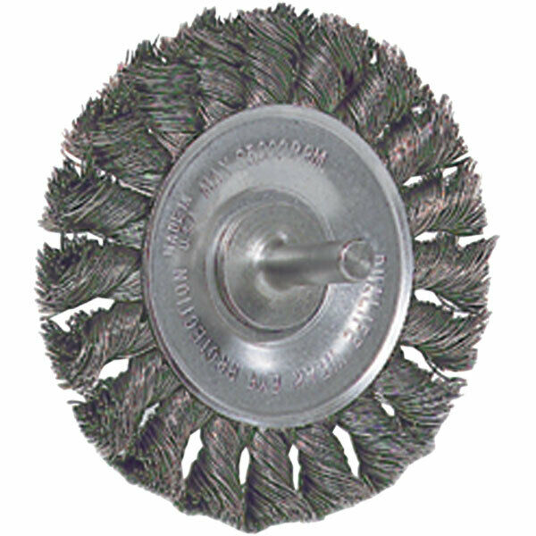 Weiler 17687 4" X 1/2" Knot Wire Wheel .014 Wire 1/4" Stem