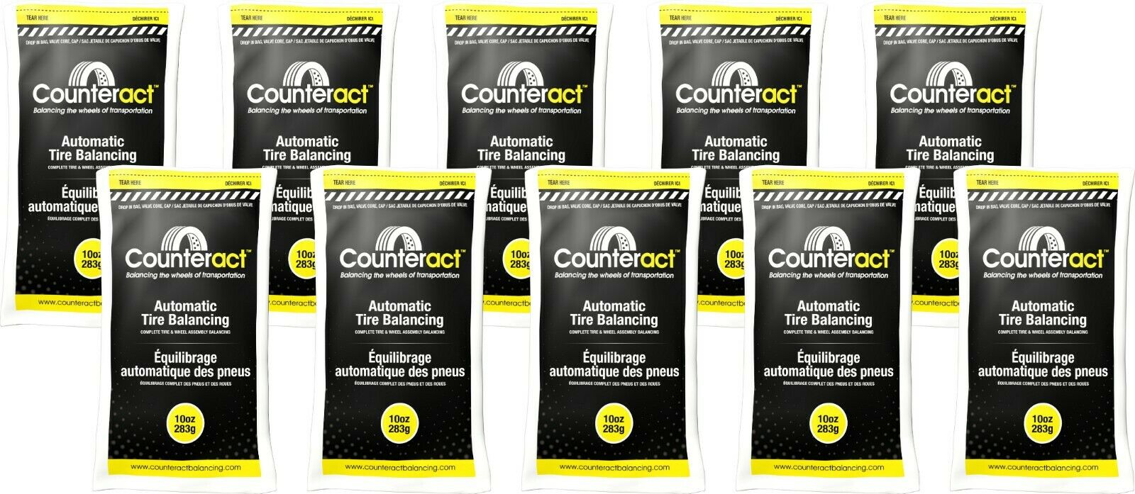 Counteract 100BNB Tire Balancing Beads 10 oz (10 Bags)