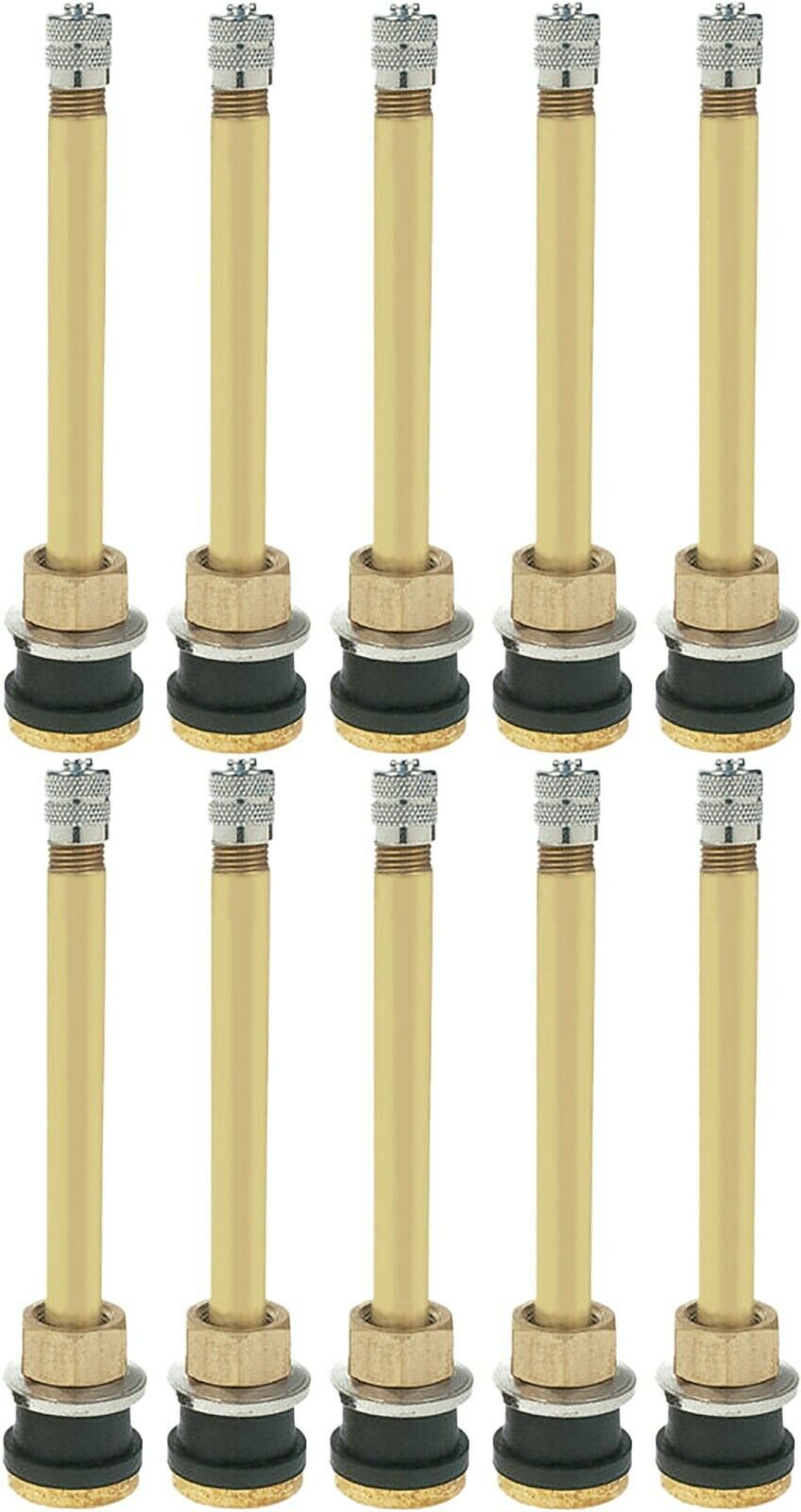 Dill TR572 3-3/4" Brass Clamp-in Tubeless Truck Valve Stem (.625) Pack of 10