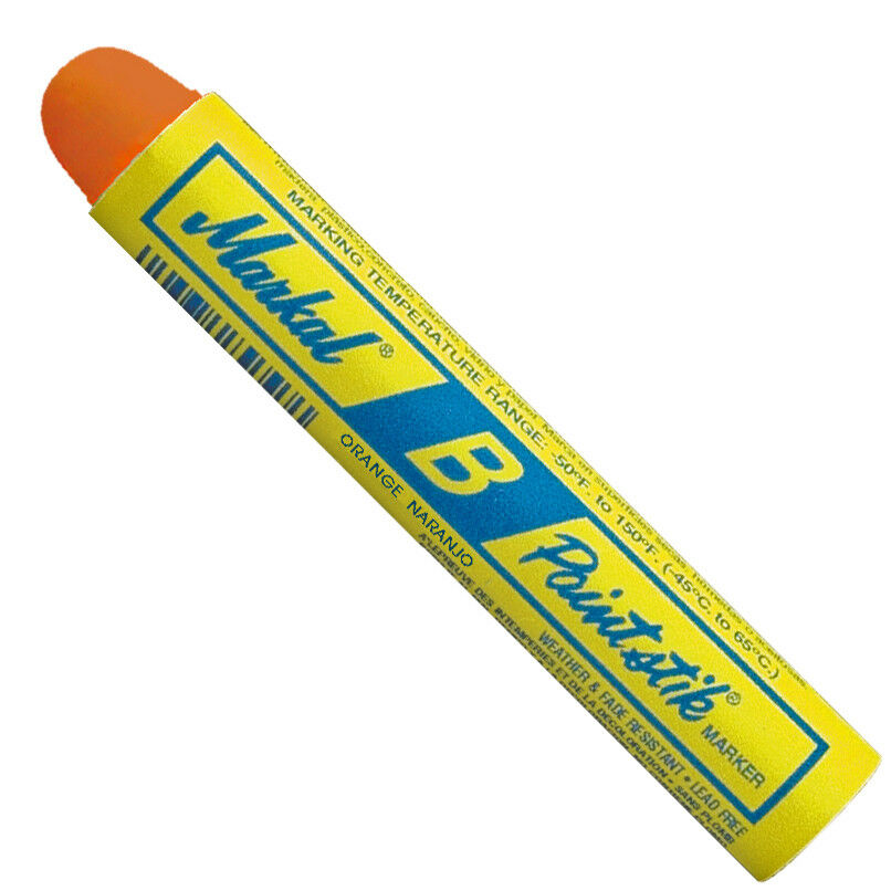 Markal "B" Orange Solid Paint Stick Marker Tire Crayon Pack of 12