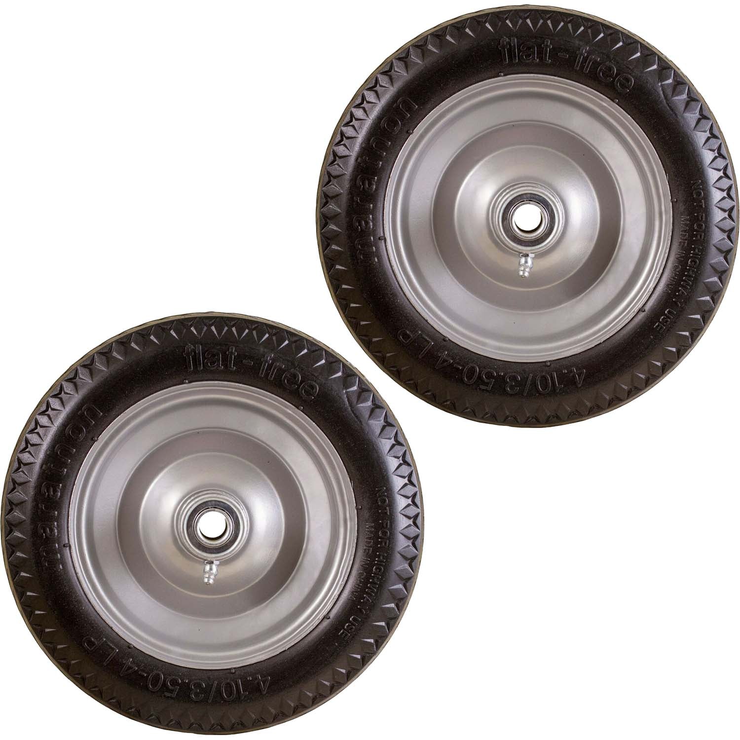 Marathon 30031 Flat Free Sawtooth Utility Tire on Rim 4.10/3.50-4 Pack of 2