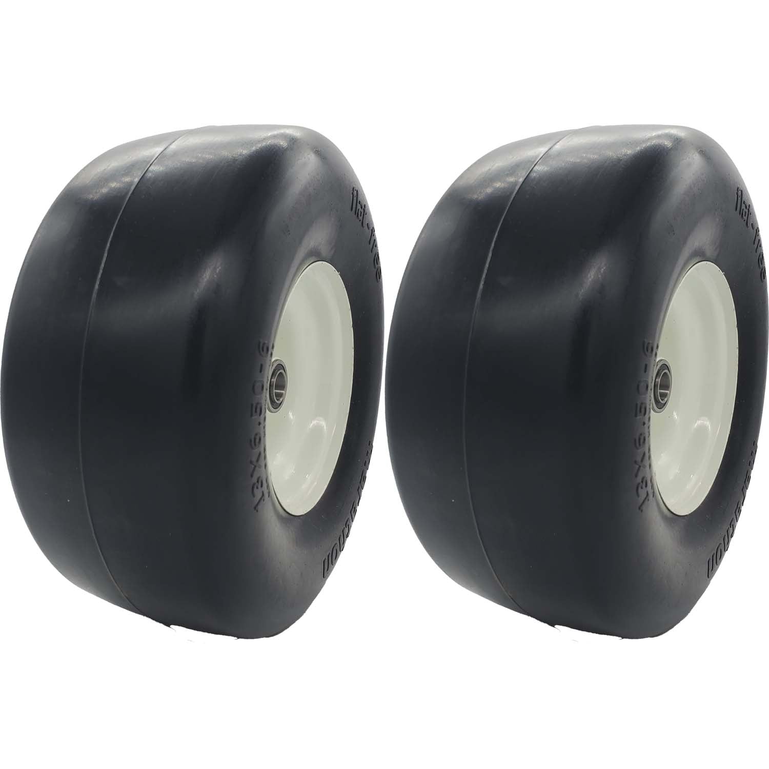 Marathon 30256 Flat Free Smooth Lawn and Garden Tire on Rim 13x6.50-6 Pack of 2