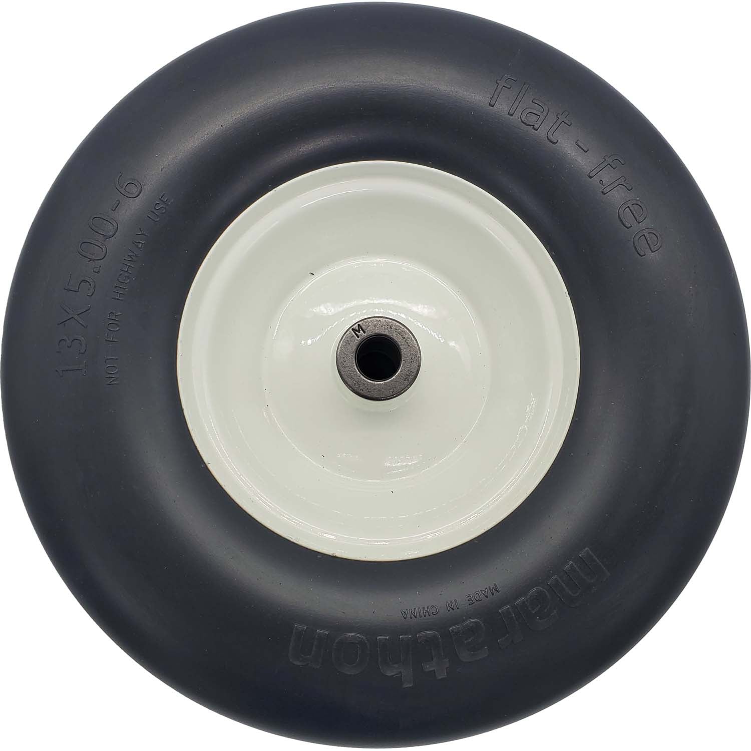 Marathon 30346 Flat Free Smooth Lawn and Garden Tire on Rim 13x5.00-6 Pack of 2