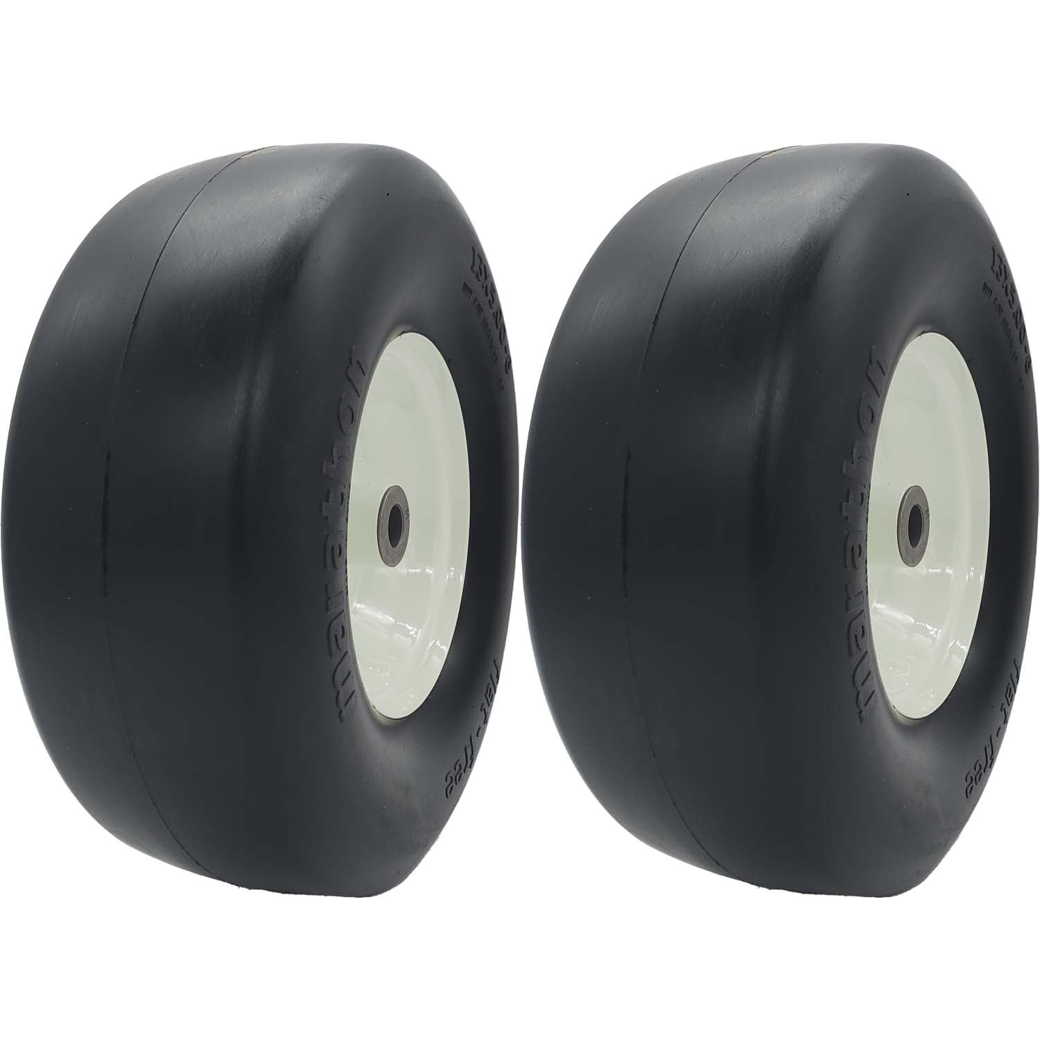 Marathon 30346 Flat Free Smooth Lawn and Garden Tire on Rim 13x5.00-6 Pack of 2