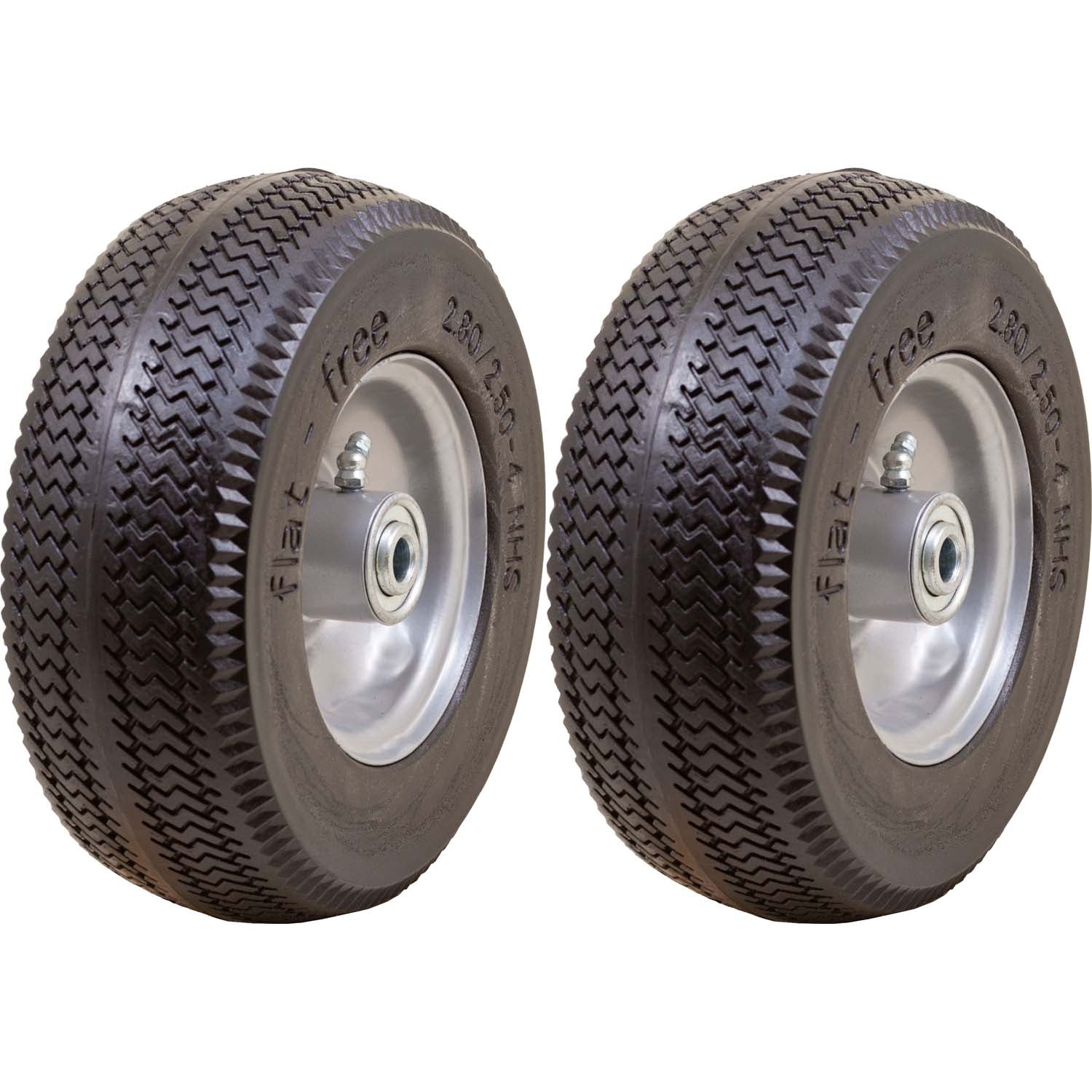 Marathon 00026P Flat Free Sawtooth Utility Tire on Rim 2.80/2.50-4 Pack of 2
