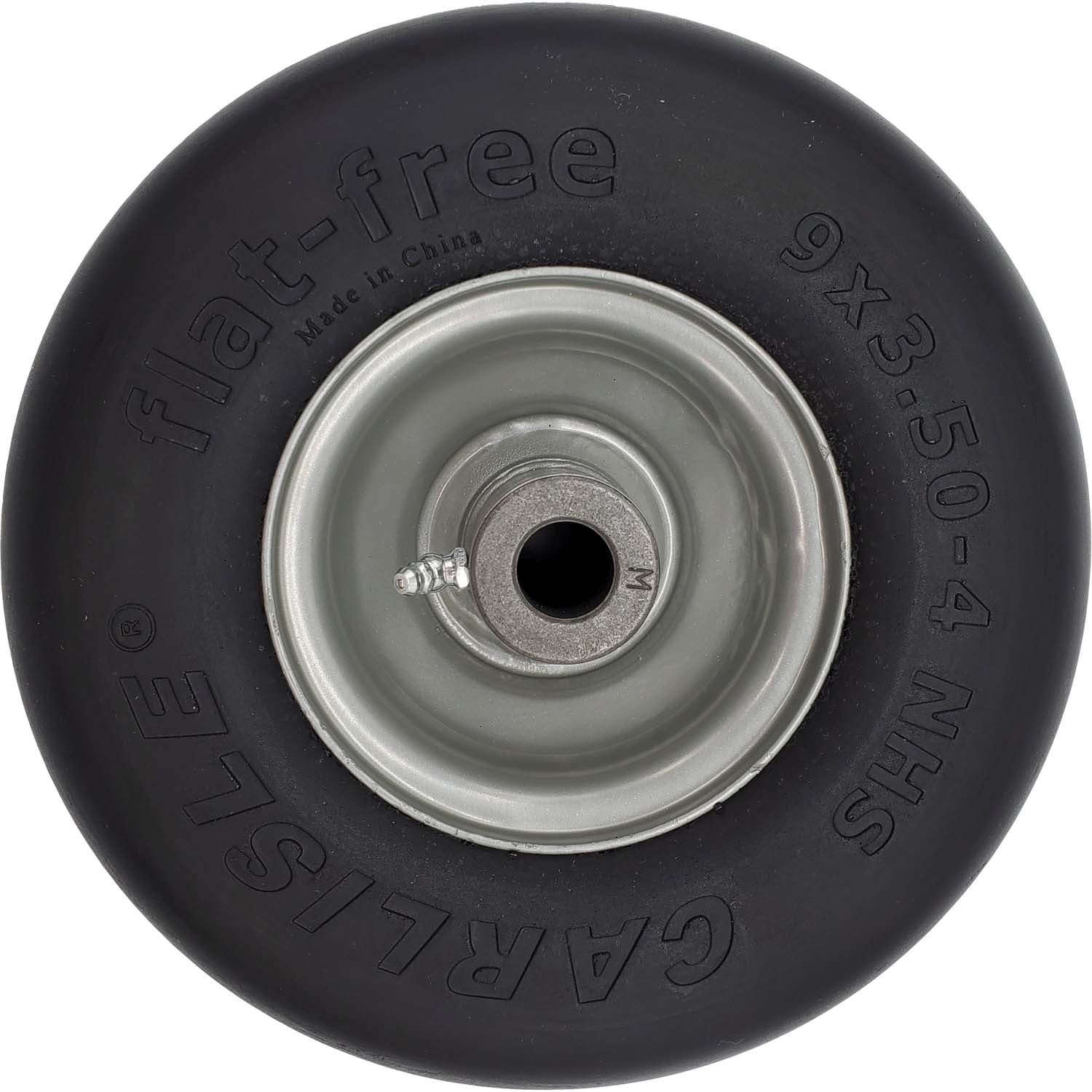 Carlisle 483831 Flat Free Smooth SP Lawn Mower Tire on Rim 9x3.50-4 Pack of 2