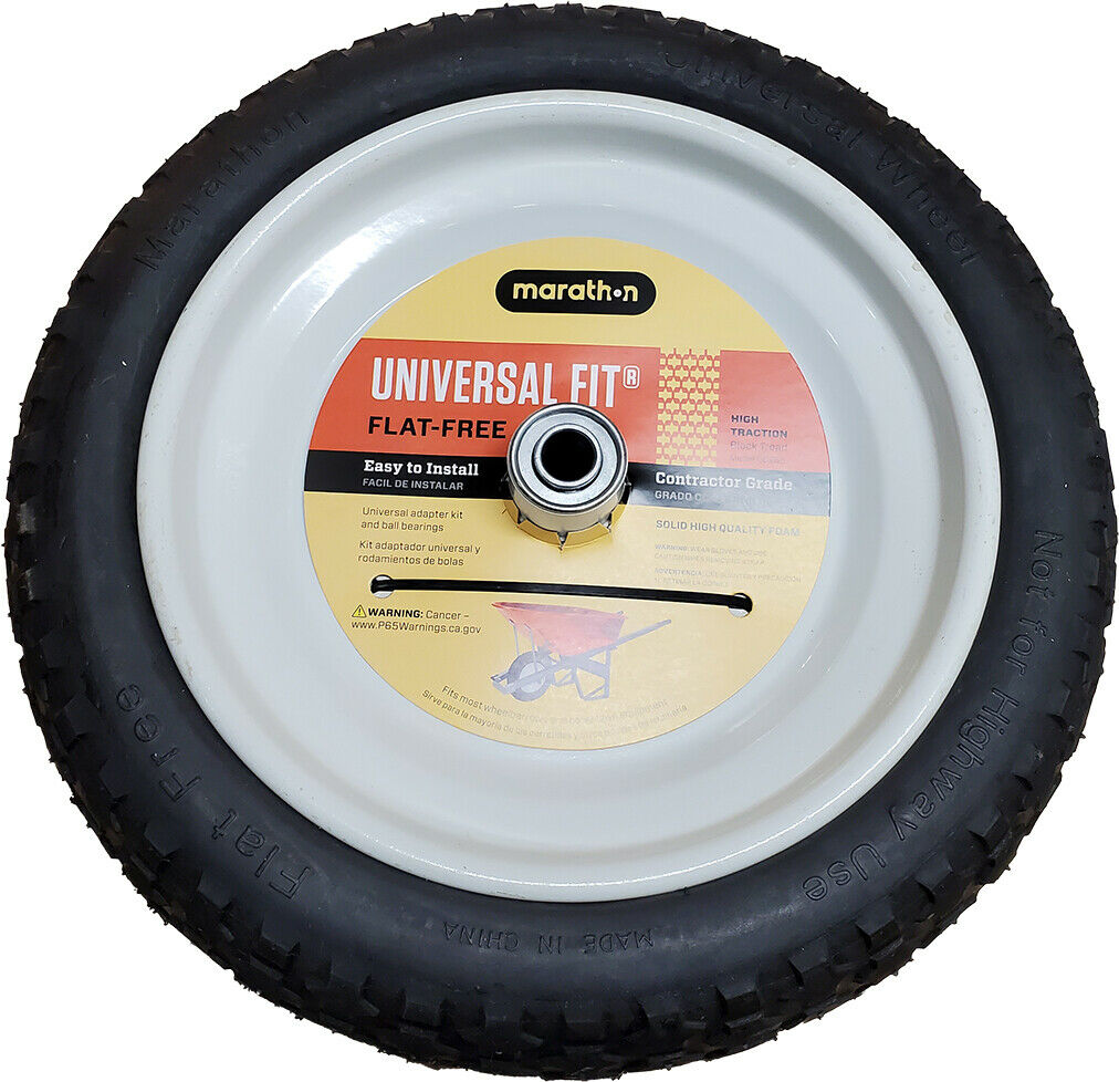 Marathon 00265 Flat Free Universal Wheelbarrow Tire 4.80/4.00-8 Pack of 2