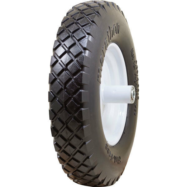 Universal Wheelbarrow Tire + Wheel Assembly, Ribbed Tread