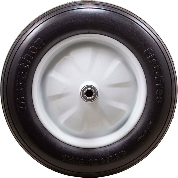 Marathon 00001 Flat Free Ribbed Utility Wheelbarrow Tire 4.80/4.00-8 Pack of 2