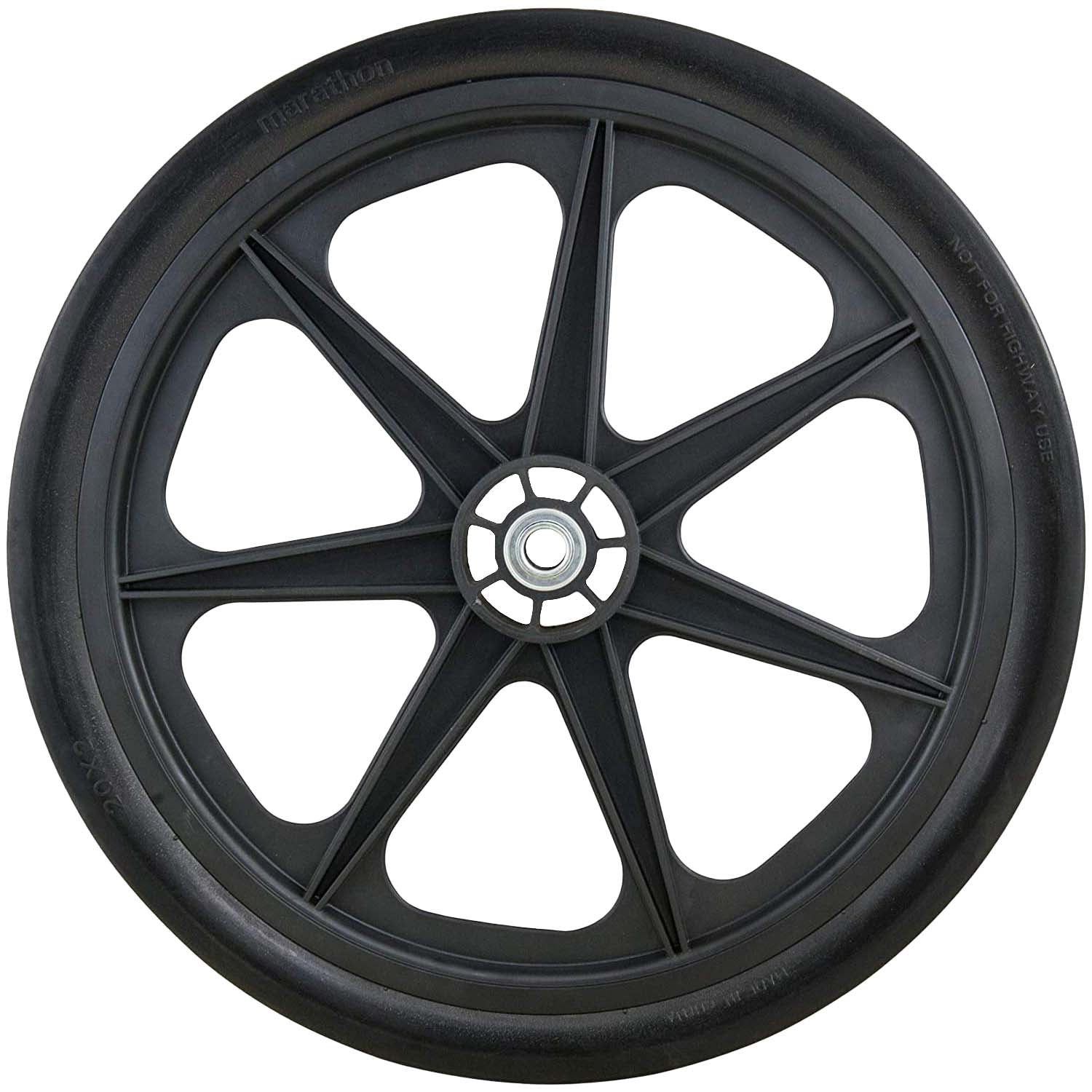 Marathon 92001 Flat Free Ribbed Garden Cart Tire on Rim 20x2 Pack of 2