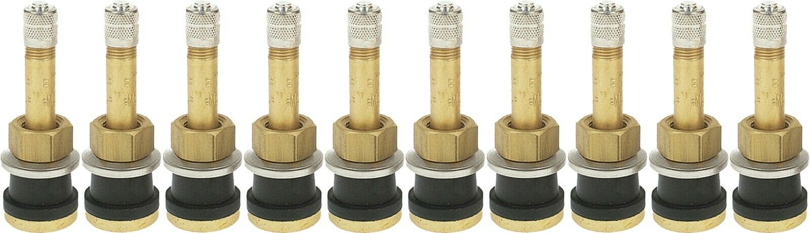 TR500 2" Brass Clamp-in Tubeless Tire Truck Valve Stem Pack of 10