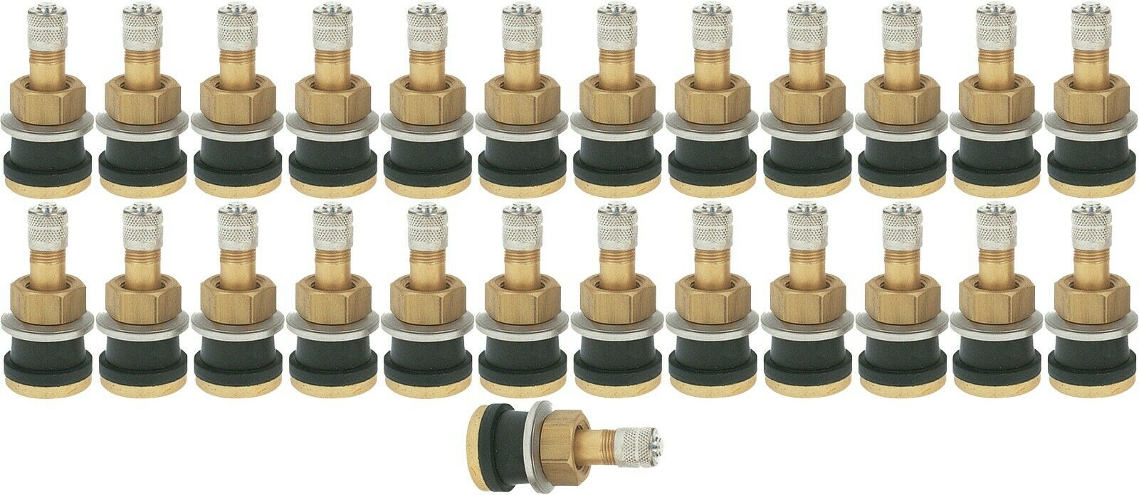 TR501 1-1/2" Brass Clamp-in Tubeless Tire Truck Valve Stem Pack of 25
