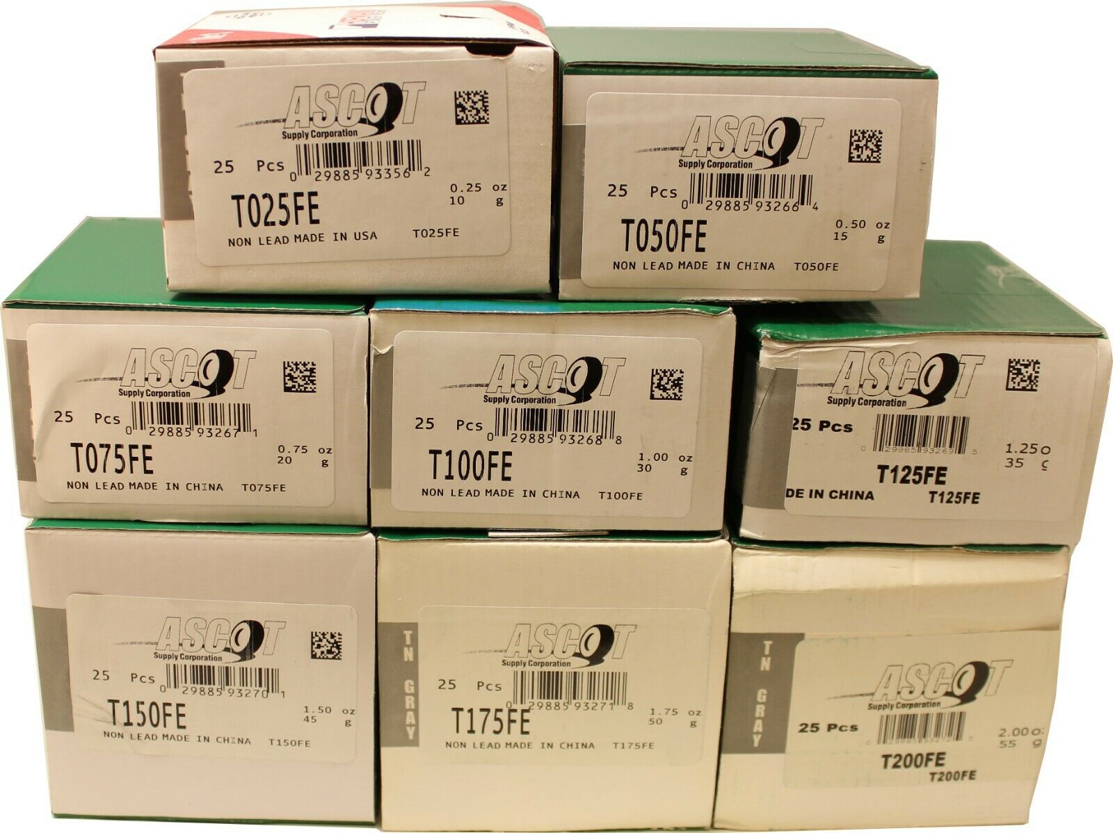 Perfect Equipment T Style Steel Wheel Weight Bundle 0.25 - 2.00 oz (8 Items)