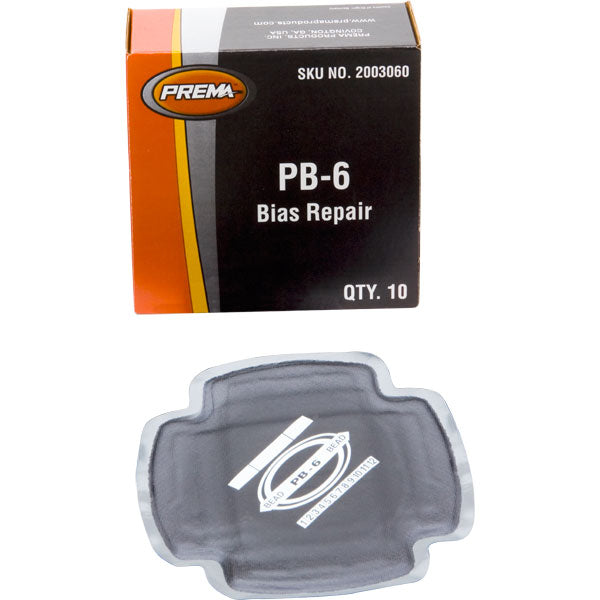 Prema PB-6 Square Bias Tire Patch 6-1/2" 4 Ply Box of 10