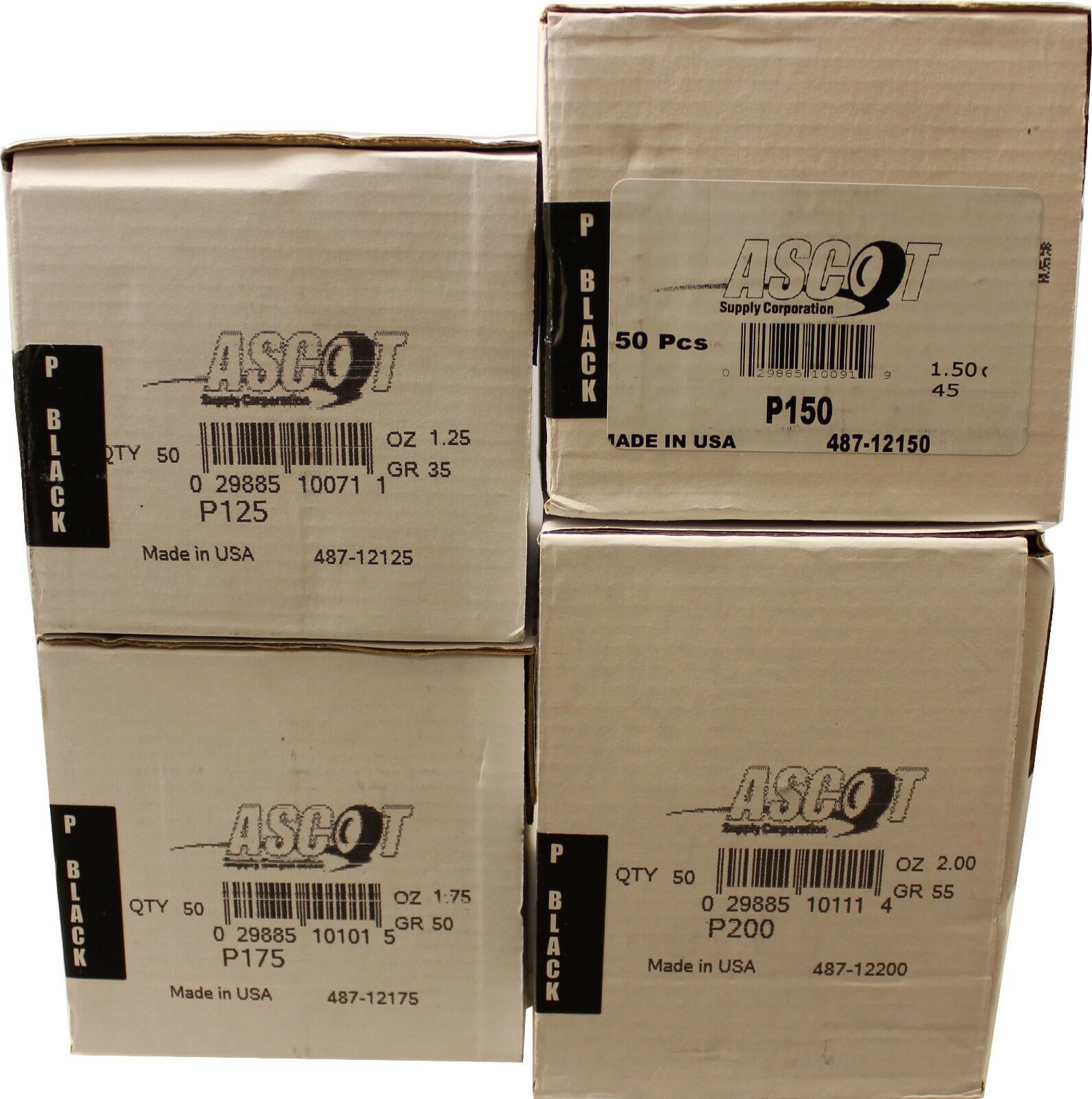 Perfect Equipment P Style Uncoated Lead Wheel Weight Bundle 1.25 - 2.00oz (4 Items)