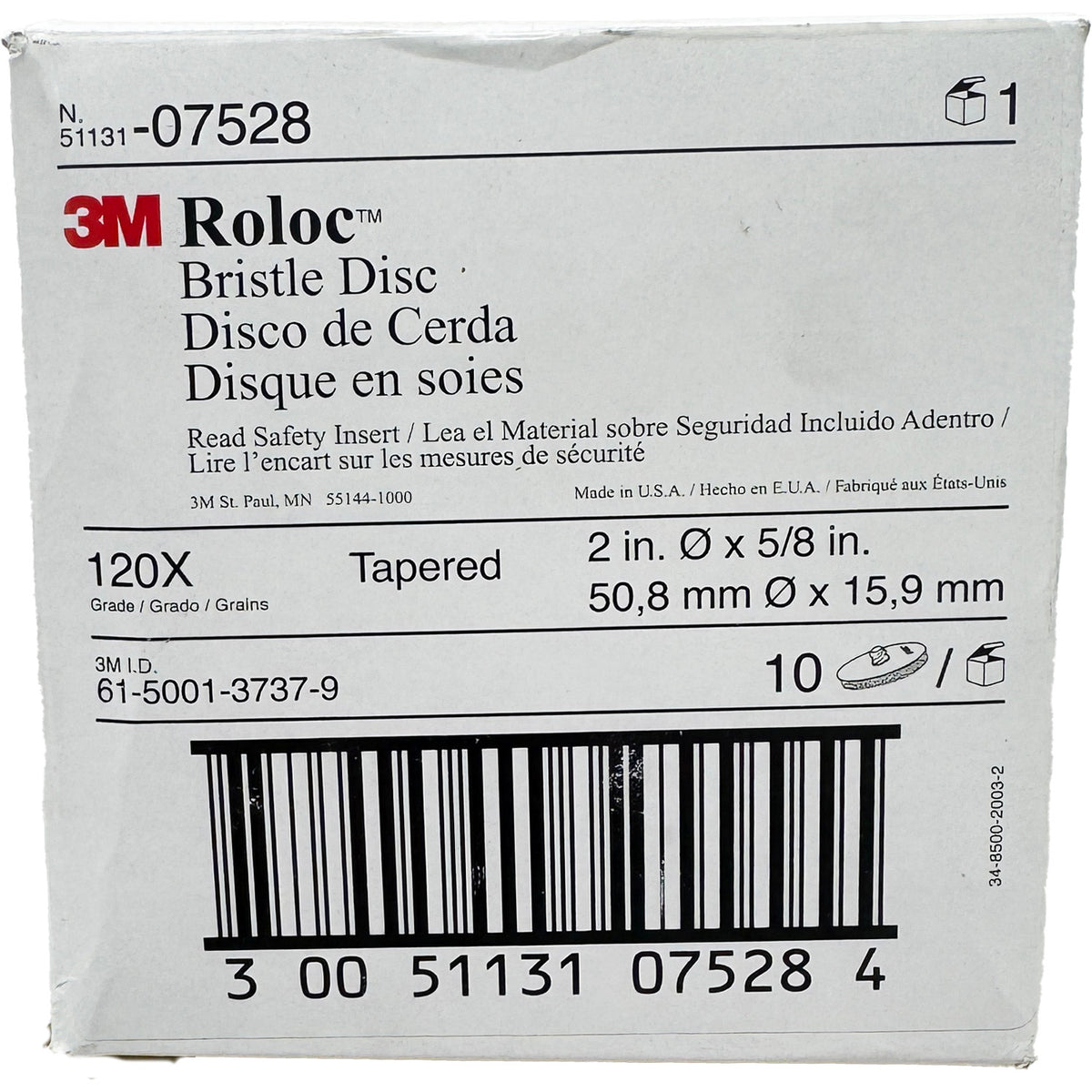 3M Roloc Bristle Disc 7528 - 2" 120-Grit Ceramic Brush - 1 Disc