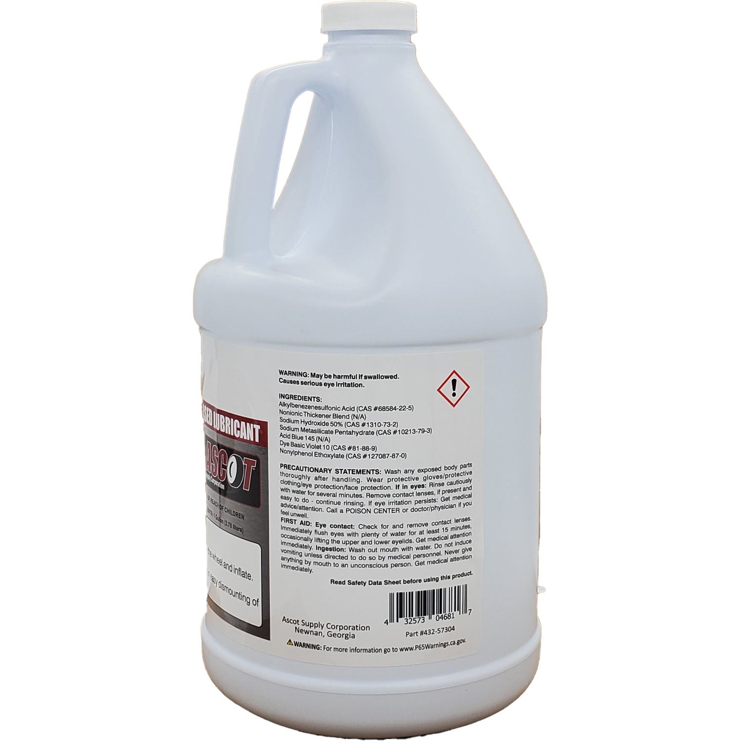 Ascot Tire Mounting Lube 1 Gallon Bottle and 1 10" Applicator Swab