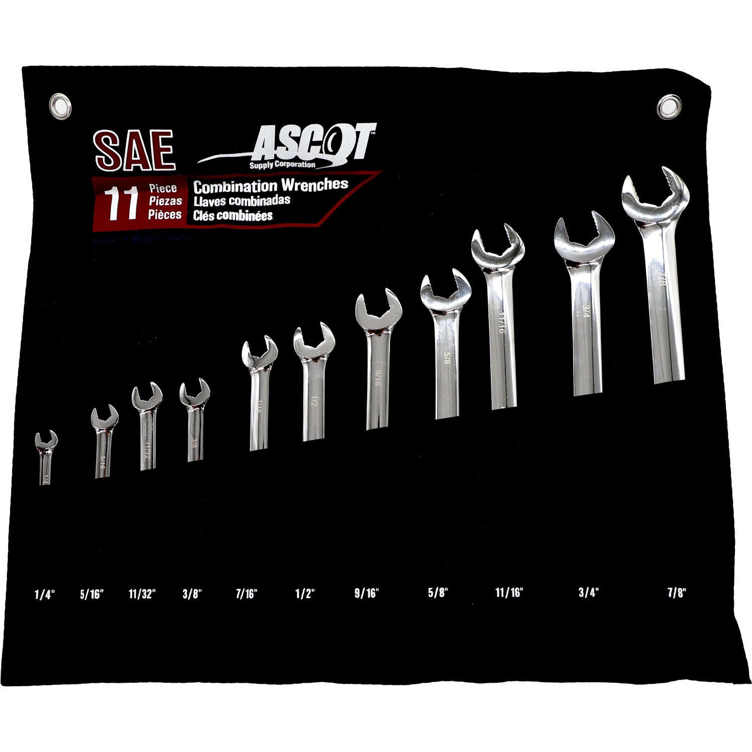 Ascot 11 Piece SAE Combination Long Wrench Set