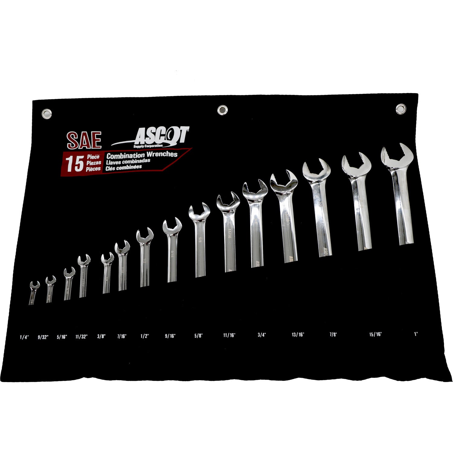 Ascot 15 Piece SAE Combination Long Wrench Set